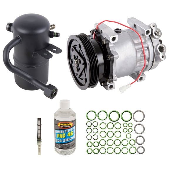 AC Compressor & A/C Kit For Mazda 626 2.0L 4-Cyl 1998 1999 2000 2001 2002 - Includes Drier, Expansion Valve, Oil & Seals - BuyAutoParts