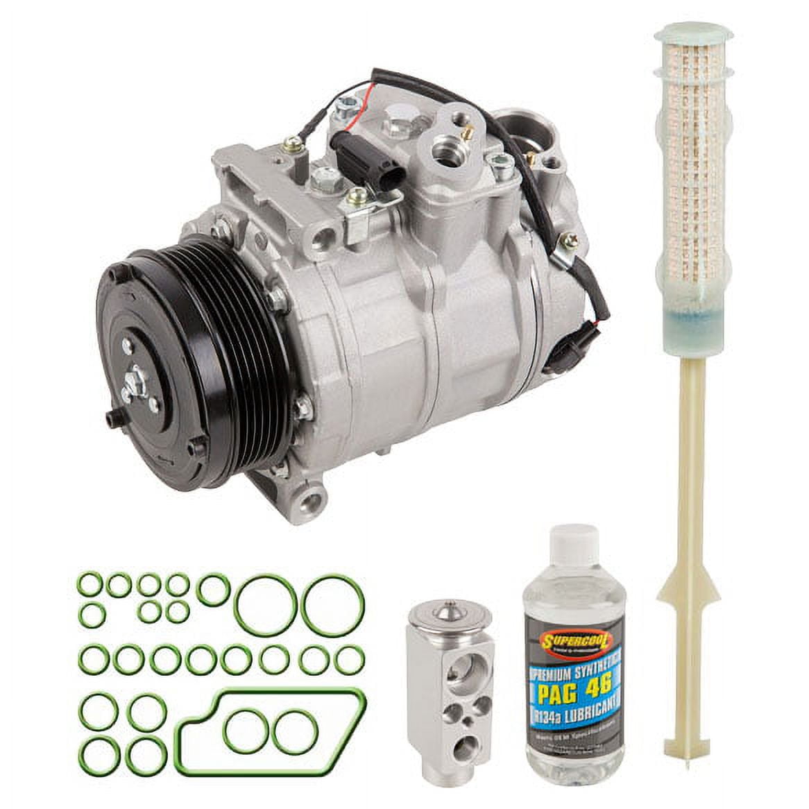 AC Compressor & A/C Kit For Mercedes CLK500 & CLK55 AMG - Includes Drier, Expansion Valve, PAG Oil & O-Ring Seals - BuyAutoParts