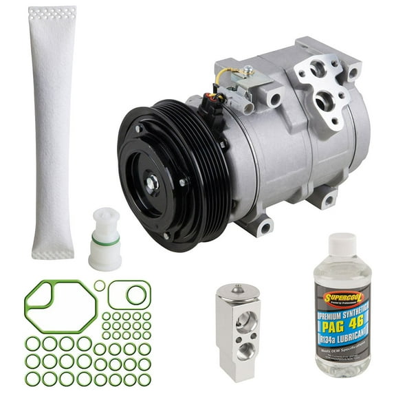 AC Compressor & A/C Kit For Toyota Sienna 2004 2005 2006 - Includes Drier Filter, Expansion Valve, PAG Oil & O-Rings - BuyAutoParts