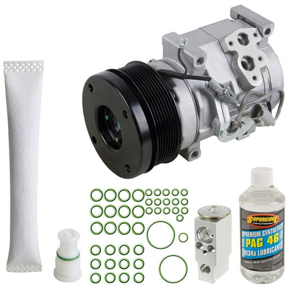 AC Compressor & A/C Kit For Toyota Tundra 4.6L & 5.7L V8 - Includes Drier Filter, Expansion Valve, PAG Oil & O-Rings - BuyAutoParts