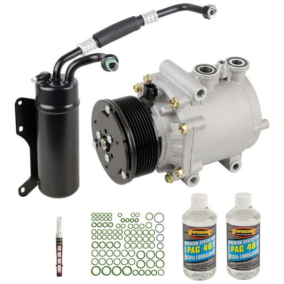 AC Compressor & A/C Repair Kit For Ford E350 E450 E550 E-350 E-450 Econoline Super Duty PowerStroke Diesel w/ Rear AC - BuyAutoParts