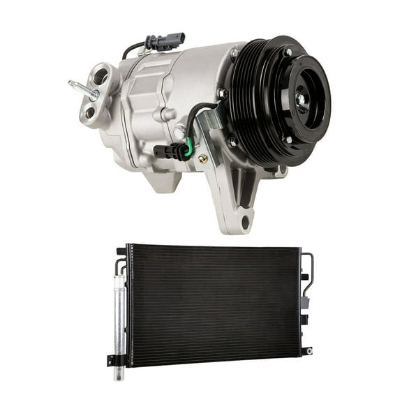 AC Compressor w/ A/C Condenser & Drier For Chevy Equinox V6 & GMC Terrain V6 2012 2013 2014 2015 - BuyAutoParts
