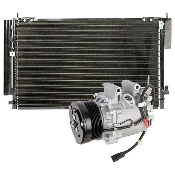 AC Compressor w/ A/C Condenser & Drier For Honda Civic 1.8L Coupe 2006 2007 2008 2009 2010 2011 w/ 3-Pin Connector - BuyAutoParts
