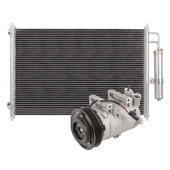 AC Compressor w/ A/C Condenser & Drier For Nissan Rogue 2008 2009 2010 2011 2012 2013 - Also Fits 2014-15 Rogue Select - BuyAutoParts