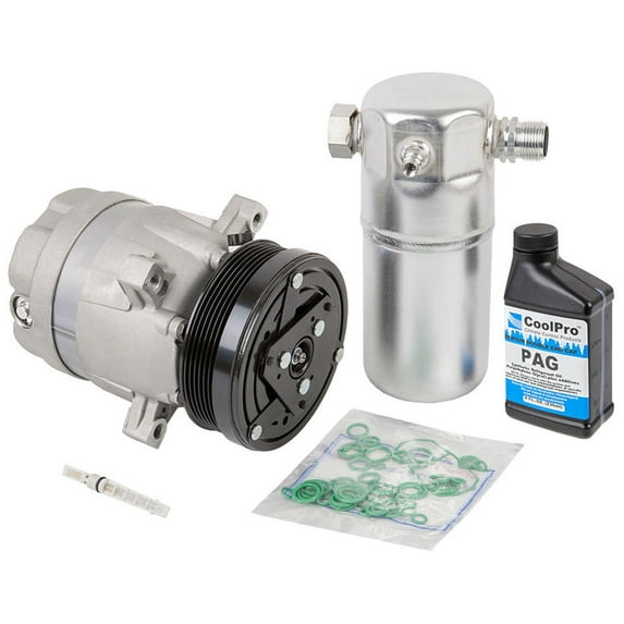 AC Compressor w/ A/C Drier, Orifice Tube, Oil & Seals For Chevy S10 GMC Sonoma Isuzu Hombre 2.2L 4-Cyl 1998-2003 - BuyAutoParts