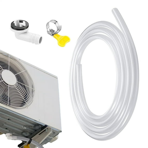 AC Condensate Drain Line Kit - Universal Outdoor Unit Water Drainage Pipe with Connector | HVAC Replacement Parts for Mini Split & Central Air Systems