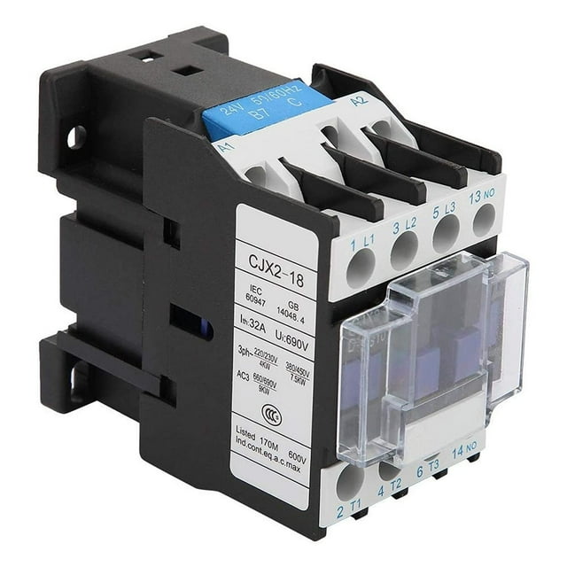 AC Contactor CJX21810 24V 50Hz 660V 32 Amp Phase 3Pole DIN Rail