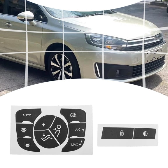 AC Control Button Decal Stickers for C4 2014 2018, Enhances User Interface with Black Vinyl