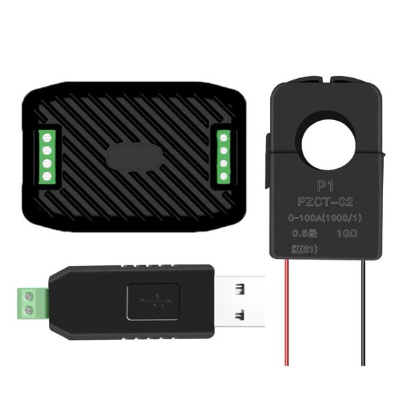 AC Current Voltage Power Energy Frequency Power Factor Communication Module Meter 100A Ammeter Voltmeter Multimeter with RS485 USB Interface and Split Core Current