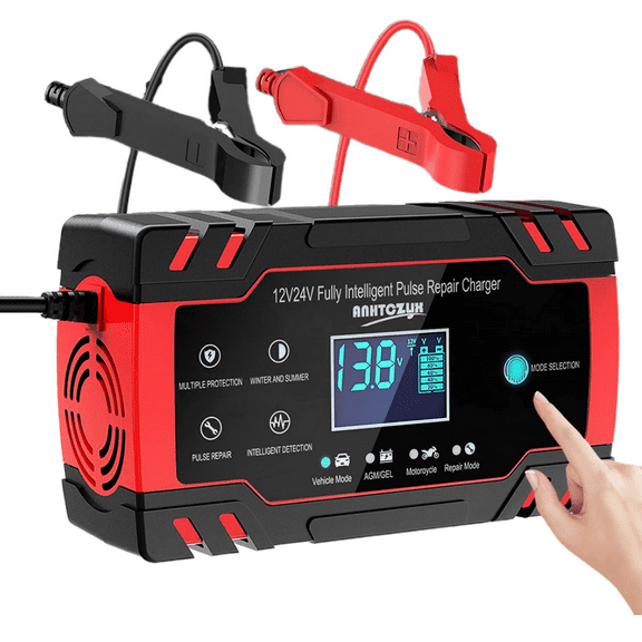 Car Battery Charger, DFITO 12V/8A 24V/4A Smart Battery Trickle Charger for Car, Automotive, Vehicle, Motorcycle