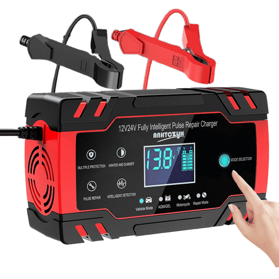 Car Battery Charger, DFITO 12V/8A 24V/4A Smart Battery Trickle Charger for Car, Automotive, Vehicle, Motorcycle