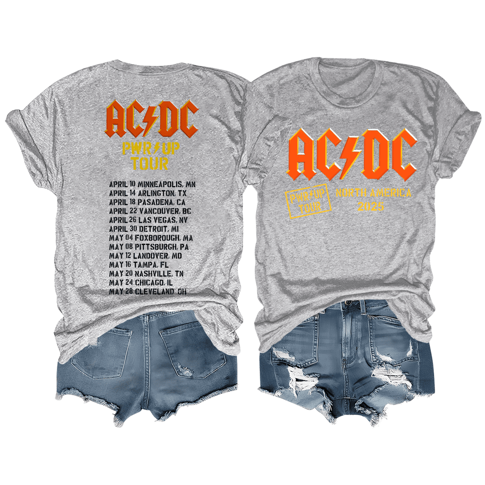 AC DC 2025 North American Tour T Shirt, AC DC 2025 Power Up Tour T