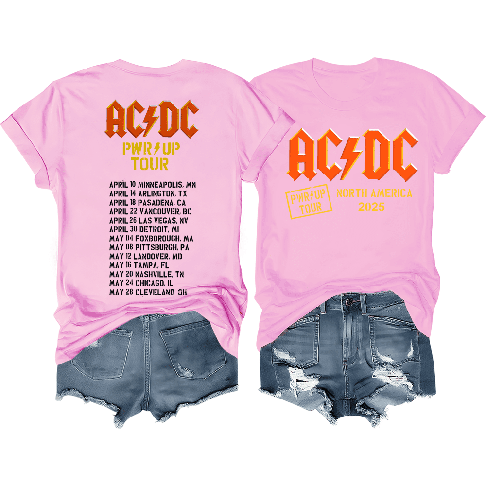 AC DC 2025 North American Tour T Shirt, AC DC 2025 Power Up Tour T