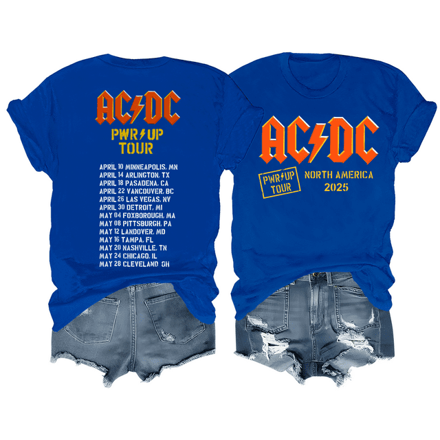 AC DC 2025 North American Tour T Shirt, AC DC 2025 Power Up Tour TShirt, AC DC T Shirts for Men