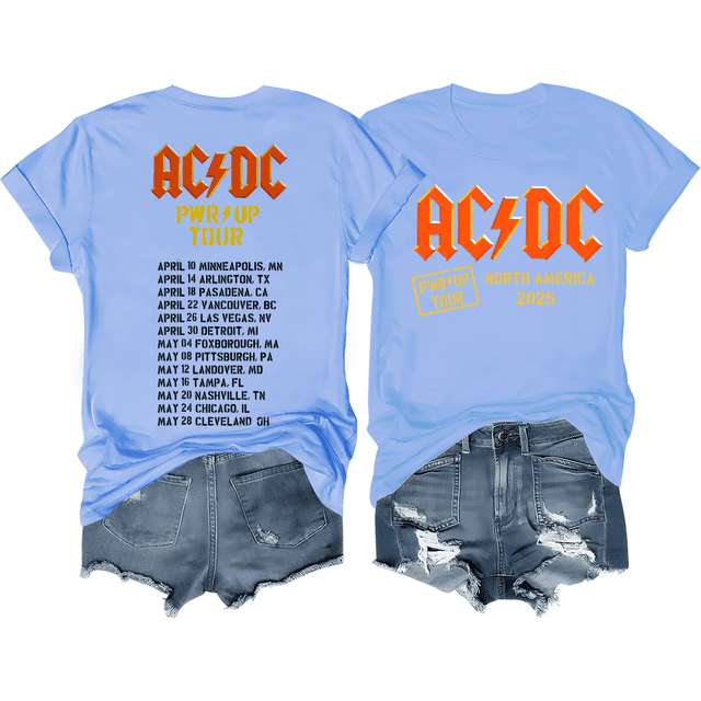 AC DC 2025 North American Tour T Shirt, AC DC 2025 Power Up Tour T