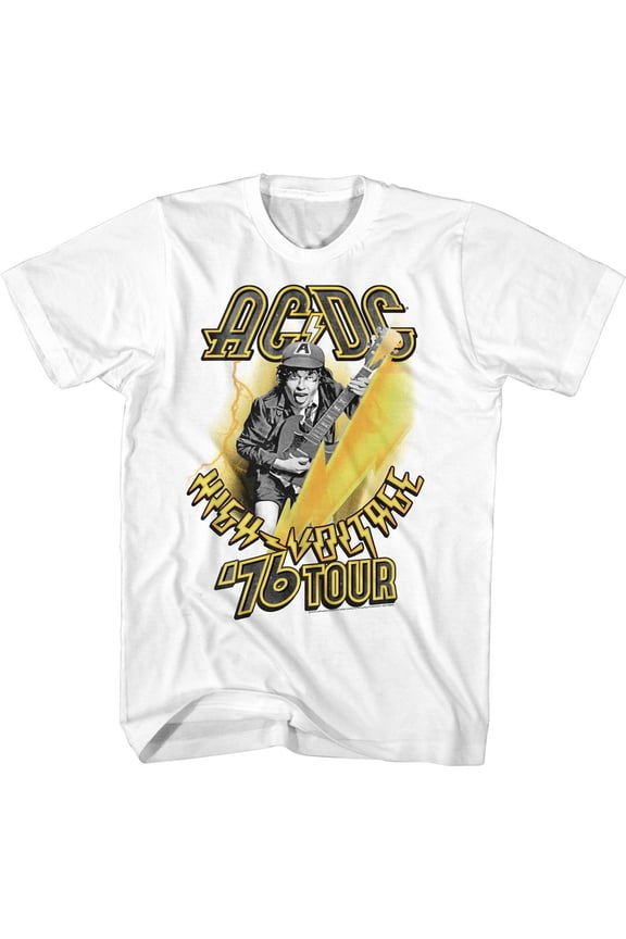 AC/DC 76 Tour White Adult T-Shirt