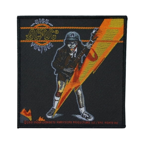 AC/DC ACDC High Voltage Lightning Bolt Patch Angus Young Band Sew On Applique
