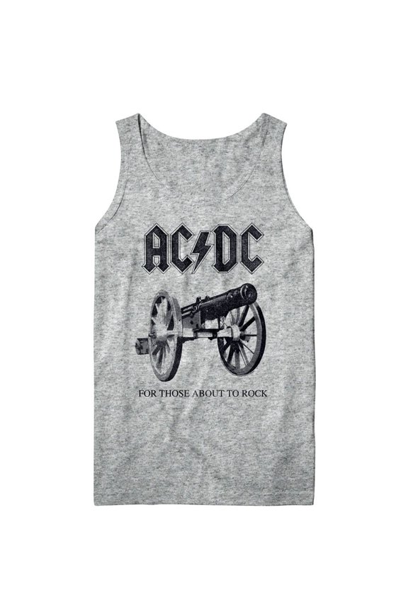AC/DC About To Rock Again Gray Heather Adult Tank Top