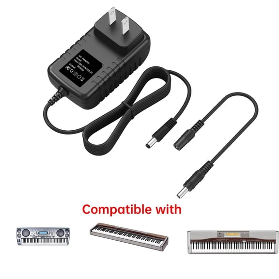 AC/DC Adapter Compatible with Casio CT-X Series, CTK, WK, CDP, PX-S, PX-160, PX-770 Digital