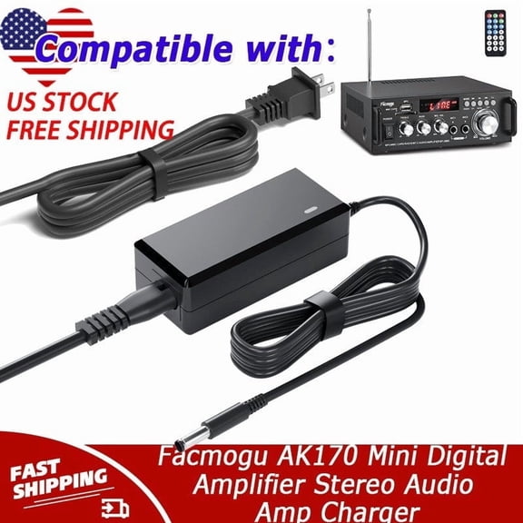 AC/DC Adapter Compatible with Facmogu AK170 Mini Digital Power Amplifier Stereo Audio Amp