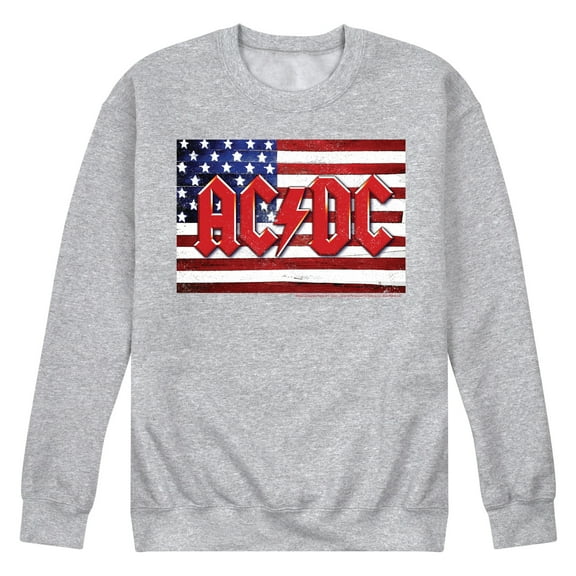 AC/DC - American Flag Logo - Men's Crew Fleece Sweatshirt