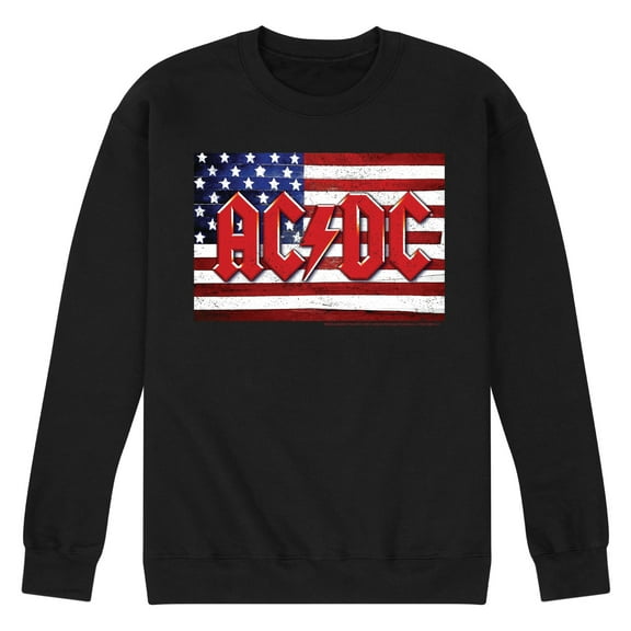 AC/DC - American Flag Logo - Men's Crew Fleece Sweatshirt