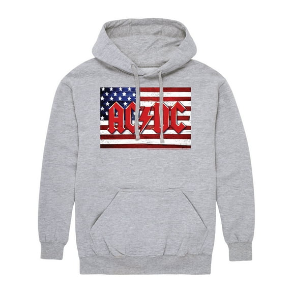 AC/DC - American Flag Logo - Men's Fleece Pullover Hoodie