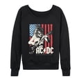 thumbnail image 1 of AC/DC - American Flag Women's Lightweight French Terry Wide Neck Long Sleeve Graphic Shirt, 1 of 4