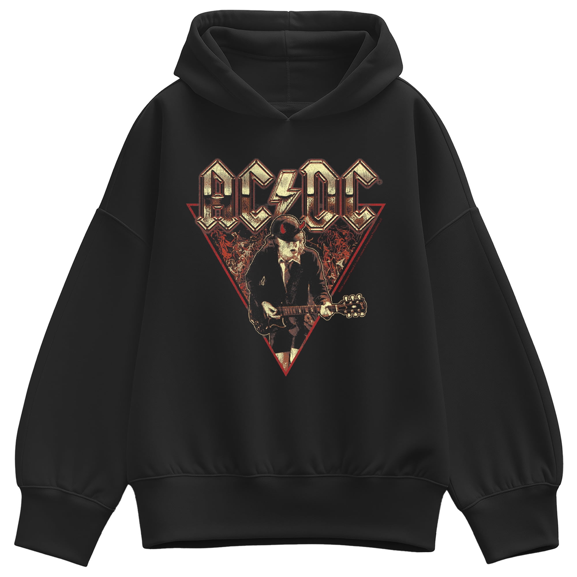 AC/DC - Angus Flames - Women's Oversized Fleece Hoodie Sweatshirt ...