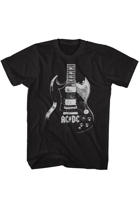 AC/DC Angus Guitar Black Adult T-Shirt