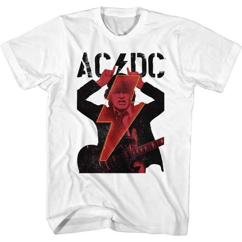 AC/DC Angus Horns and Bolt White Adult T-Shirt - Walmart.com