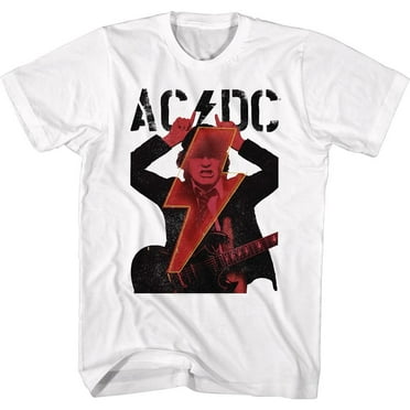 AC/DC Angus Horns and Bolt White Adult T-Shirt