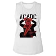 thumbnail image 1 of AC/DC Angus Horns and Bolt White Women's Muscle Tank Top T-Shirt, 1 of 2