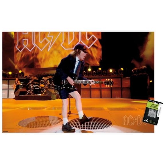 AC/DC - Angus Performance Wall Poster with Pushpins, 22.375" x 34"