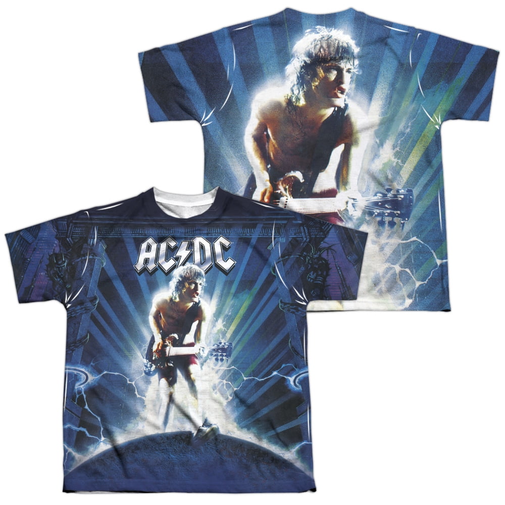 AC/DC Angus Young & Lightning Boys Youth Front/Back Print T-Shirt Tee ...