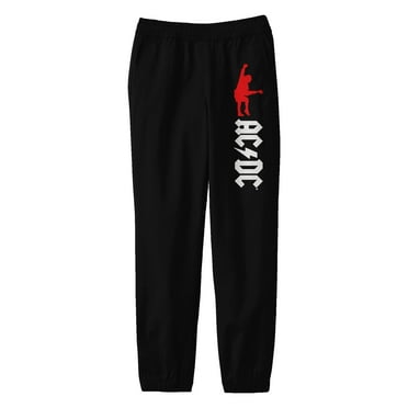 ACDC Band Logo and Hells Bell Art Work Men's Black Graphic Sweatpants ...