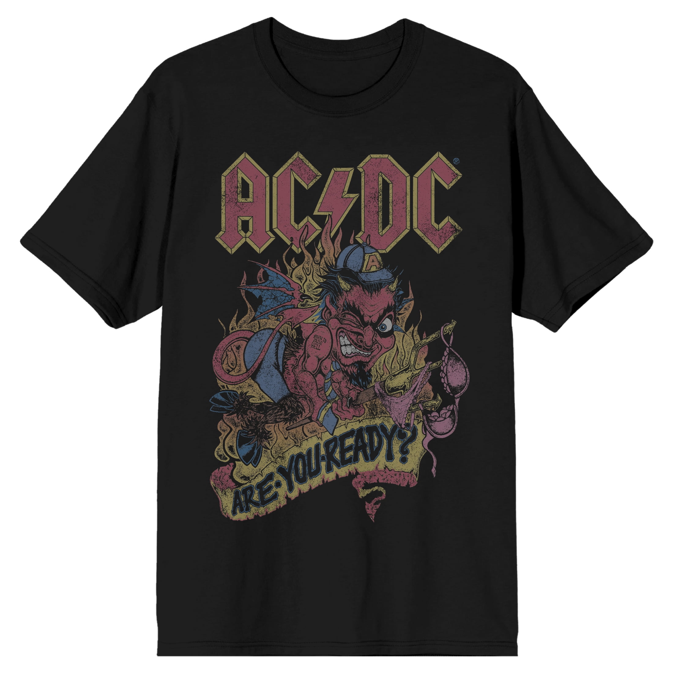AC/DC スプラッター柄 Tシャツ ACDC Mens New T-Shirt Lighting