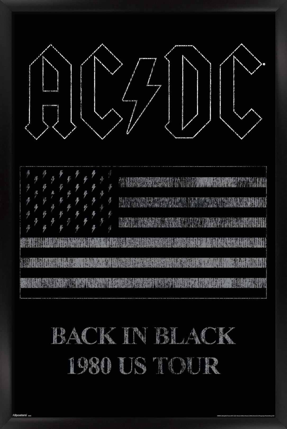 AC/DC: Back In Black - 1980 US Tour Flag Wall Poster, 22.375