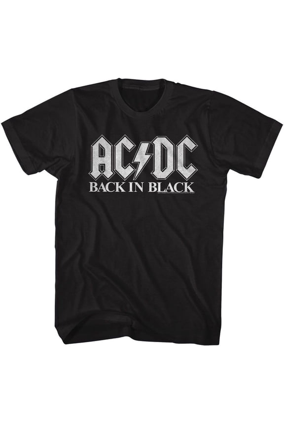 AC/DC Back In Black 2 Black Adult T-Shirt 4Xlt