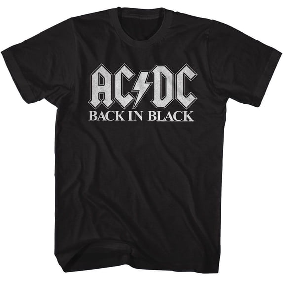 AC/DC Back In Black 2 Black Adult T-Shirt Lt