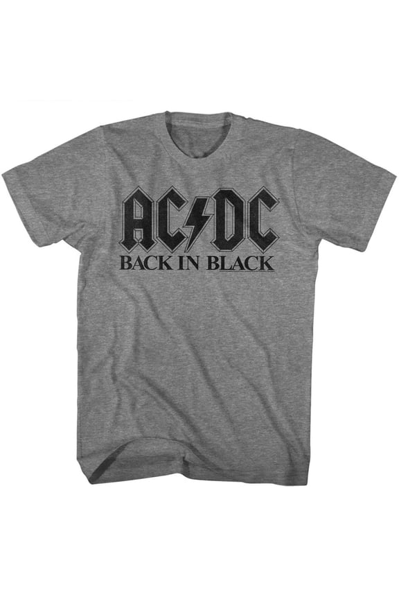 AC/DC Back In Black Graphite Heather Adult T-Shirt