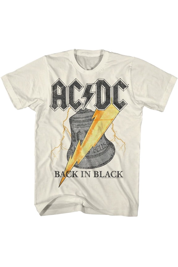 AC/DC Back In Black Hell Bell Natural Adult T-Shirt L
