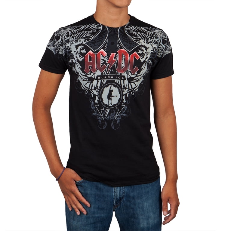 AC/DC Officially Licensed Black Ice Album Art, Soft Cotton Men's T