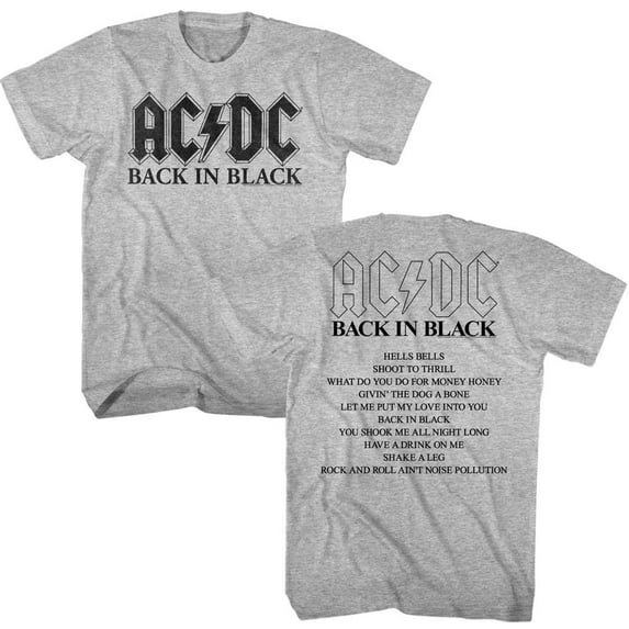 AC/DC Bnb Album Gray Heather Adult T-Shirt ***F&B*** Xlt