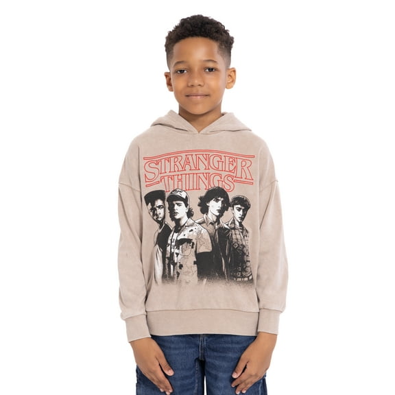 AC DC Boys Retro Graphic Long Sleeve Mineral Washed Hooded Sweatshirt, Sizes 4-18