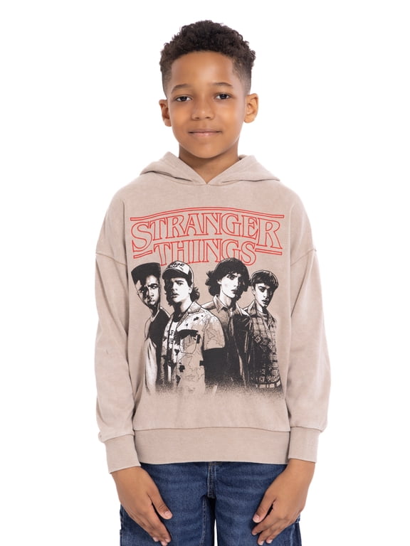 AC DC Boys Retro Graphic Long Sleeve Mineral Washed Hooded Sweatshirt, Sizes 4-18