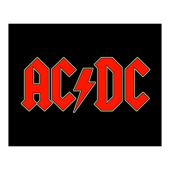 AC/DC - Classic Logo Retro Wall Art Decor, Vintage Rock Metal Music Decor, A Great Wall Art Decor Print For Home Decor, Studio Decor, Office Decor, or Man Cave Room Decor Aesthetic