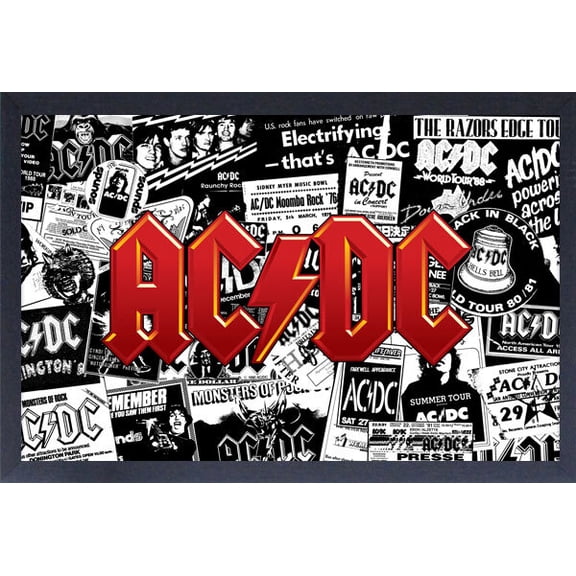 AC/DC - Collage - 11x17 Framed Print With Gel-Coat