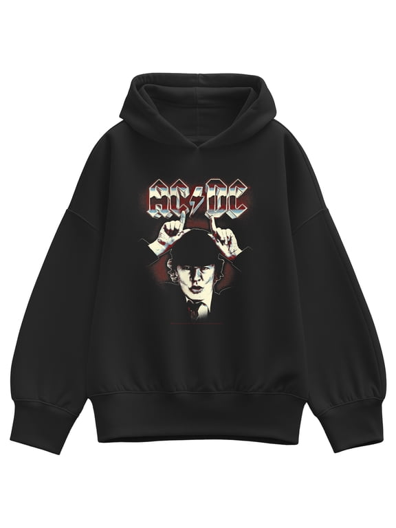 - Devil Horns Women's Oversized Fleece Hoodie Sweatshirt