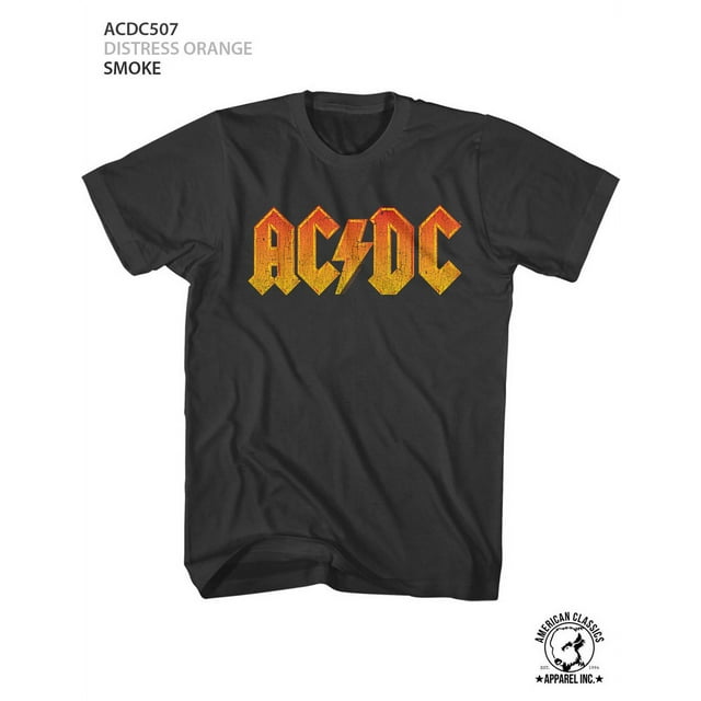 AC/DC Distressed Orange Smoke Adult T-Shirt